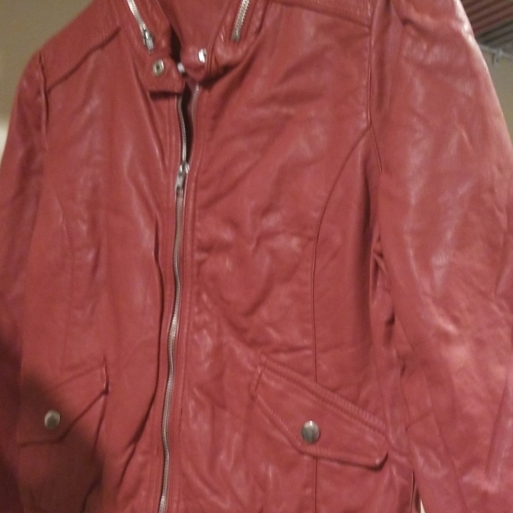 Salmon trendy faux leather